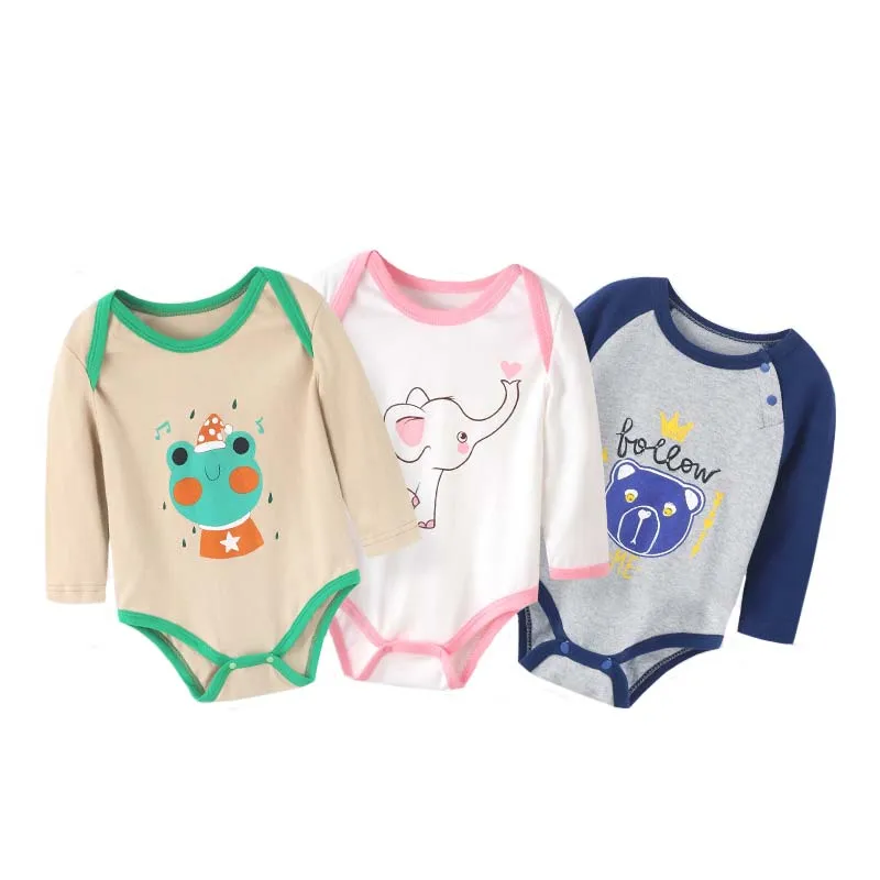 

Baby Clothing Winter Newborn Jumpsuits Baby Boys Girls Cotton Rompers Long Sleeve Cartoon Pattern Triangle Crawling Clothes