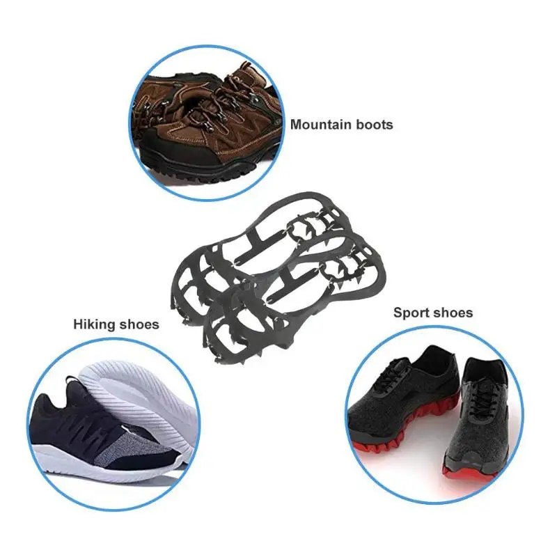2pcs/set 18 Tooth Non-slip Ice Taper Claw Shoe Cover for Snowfield Hiking