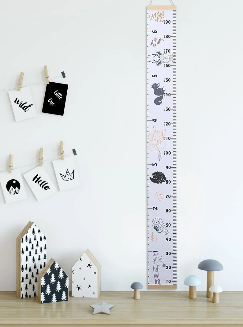 Height Measure Ruler For Children Wooden Wall Hanging Wall Sticker Kids Baby Growth Chart Bedroom Decoration Nordic Style Gift