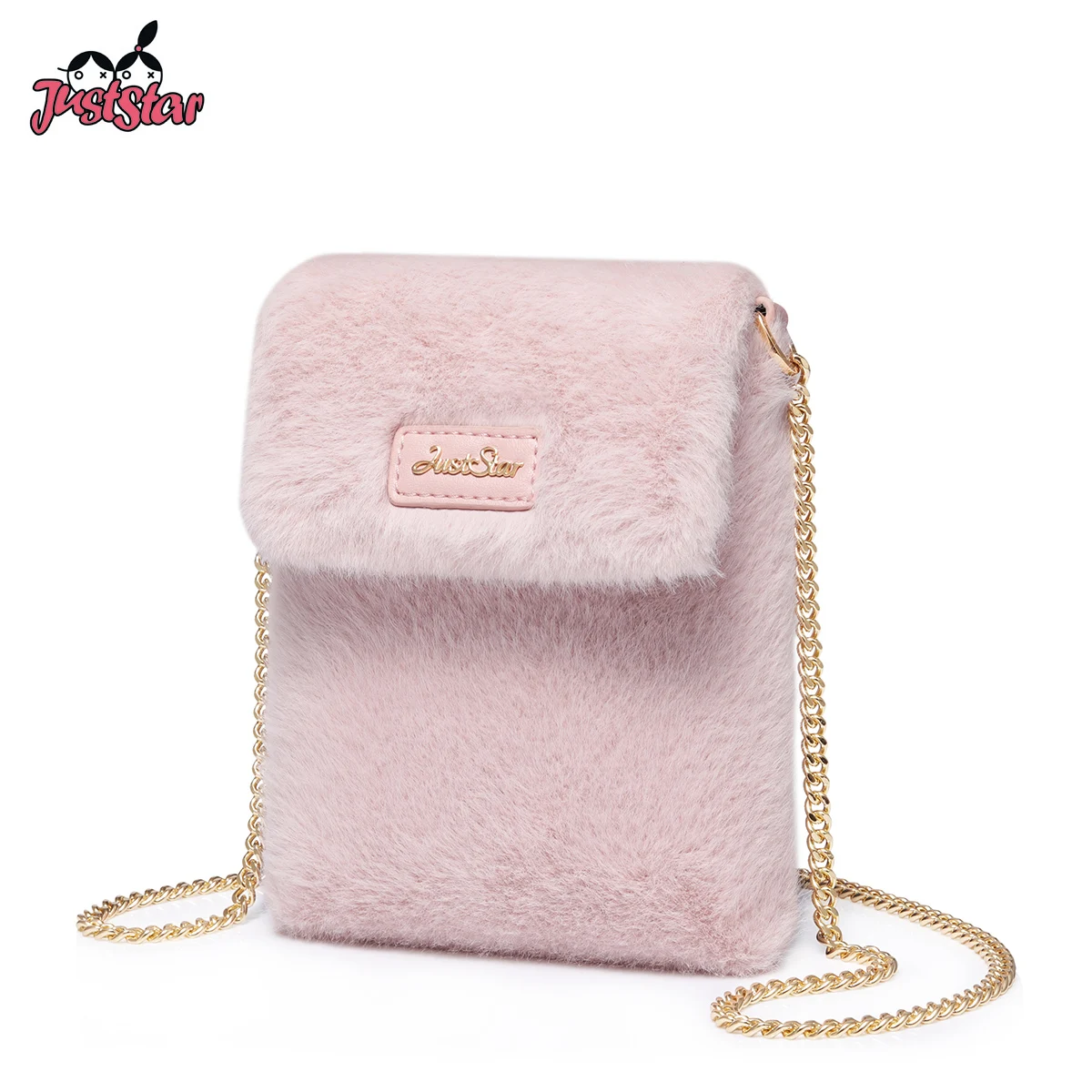 Женский кошелек с искусственным мехом JUST STAR, модный конверт с цепочками, женские плюшевые сумки через плечо