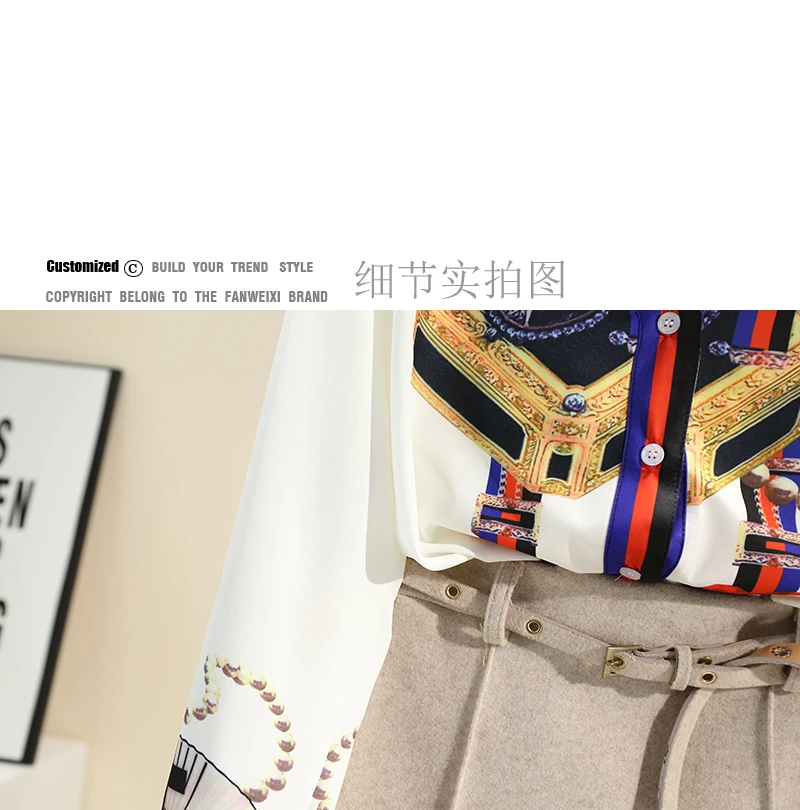 2022 Spring New Retro Print Blouse Women Lapel Shirt Woman Long Sleeve Shirt Tops Office Ladies All-match Blouuse Blusas Femme