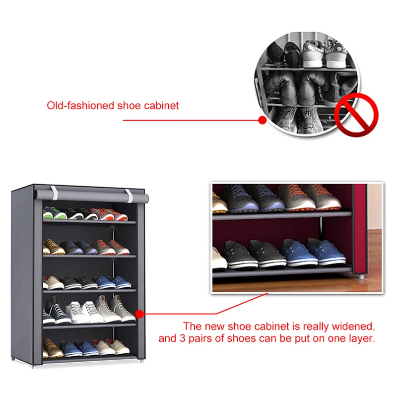 Fabric Shoe Storage Rack Hallway Cabinet Shoes Organizer DIY Shelf Furniture 