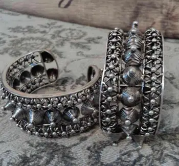 

Jewelry Pearl Bracelet Classical 1pc of Chinese tribal Miao silver bracelet Free Shipping