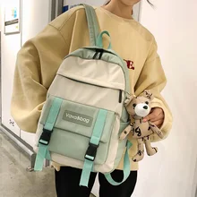 Рюкзак для девочек-подростков с милой подвеской, Студенческая сумка для книг, Женская дорожная сумка через плечо, Mochila Feminina, рюкзак для ноутбука, школьные сумки