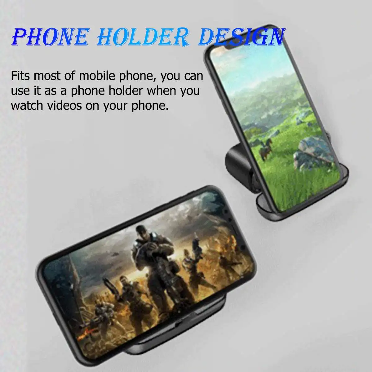 TWS Mini Wireless bluetooth Earphone LED Display Waterproof Auto Pair Headset with 2000mAh Power Bank Phone Holder