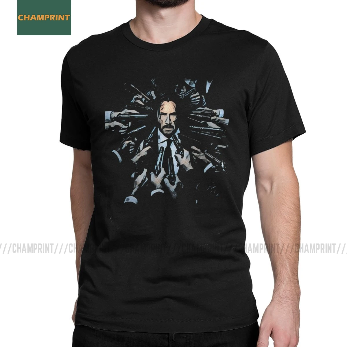 Футболки John Wick для мужчин хлопковые футболки с юмором Кеану ривс из фильма