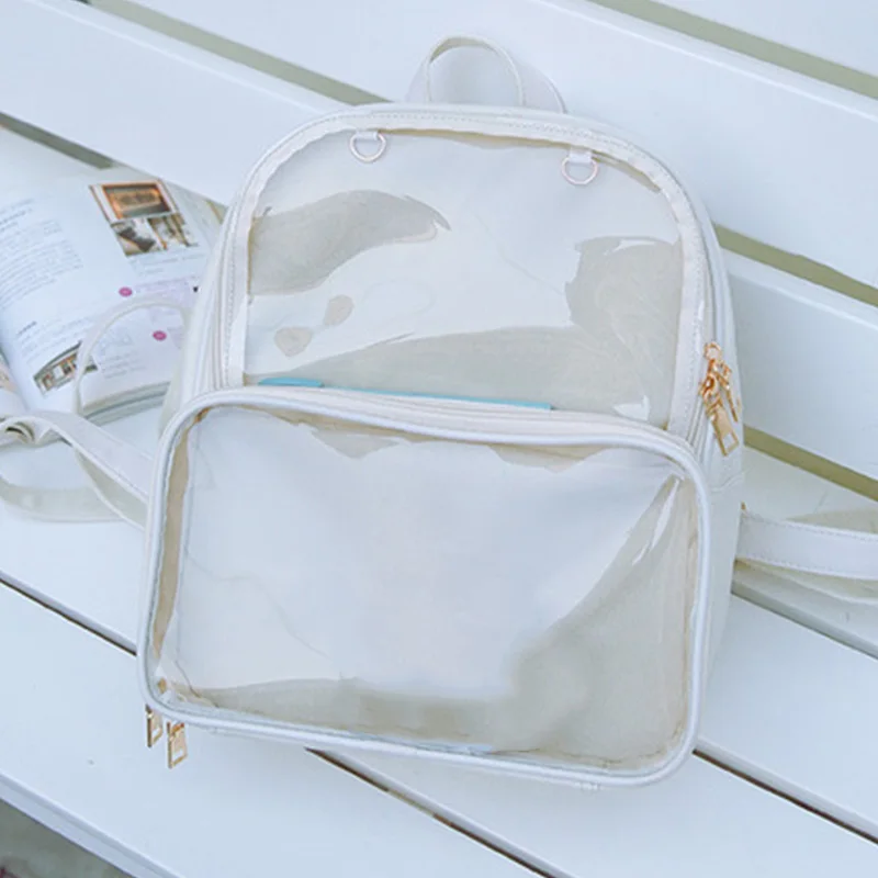 Новые женские рюкзаки прозрачные рюкзаки студенческие сумки конфеты прозрачные рюкзаки модные Ita сумки для девочек милые студенческие сумки - Цвет: Beige