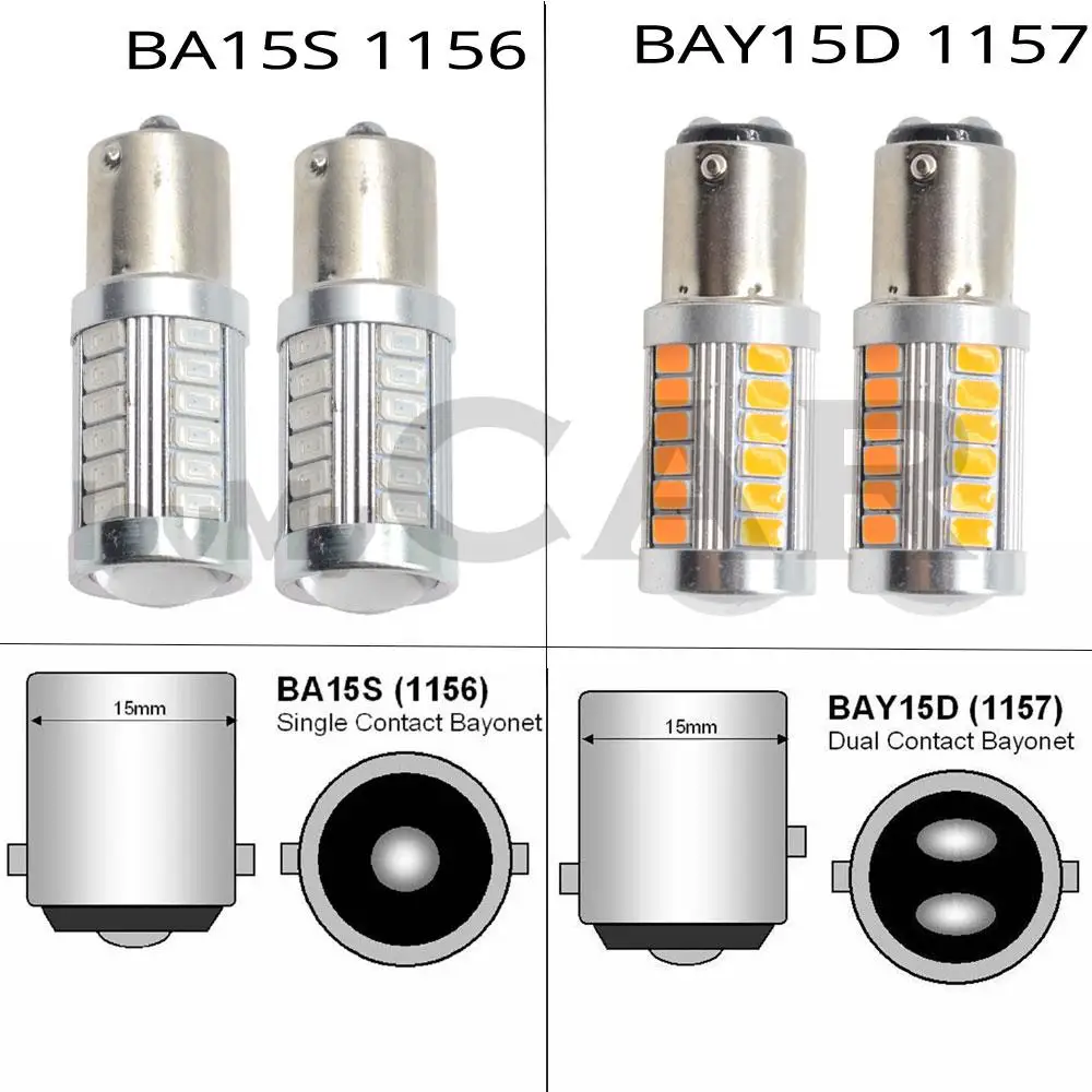 2X H4 H7 H11 9005 9006 Car Motorcycle Led Headlight Bulbs 6000K White 5630 33LED DC 12v Fog Lamp Light DRL Daytime Running Light