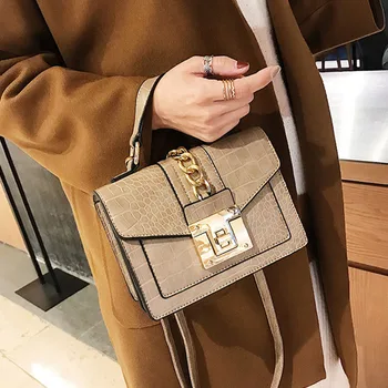 

Women Bag Fashion Alligator Pu Shoulder Bag For Women Chains Handbags High Quality Crocodile Pattern Crossbody Messenger Bags