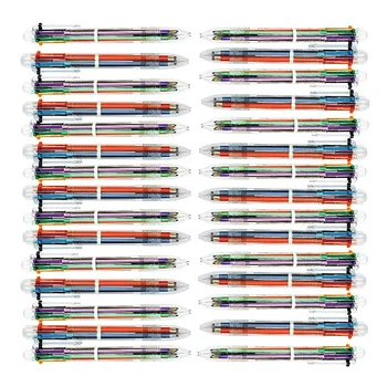 

Retractable Ballpoint Pens Fine Tips Smooth Writing Easy Color Switching 30 Pack 6-In-1
