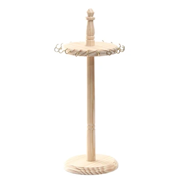 

Wooden Creative Solid Wood Jewelry Rack Simple Earrings Necklace Bracelet Display Stand Jewelry Storage Shelf Jewelry Display Pr