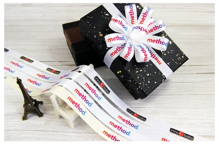 

High Quality Customized Satin Ribbons 6-75mm 100yards Colorful CMYK Printing For Wedding / Party / Business Brand