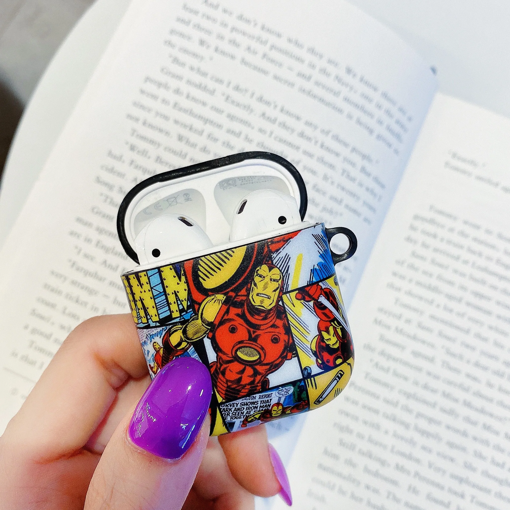 Ретро Марвел мультфильм Мститель для Apple AirPods 2 и 1 Зарядка Мягкий ТПУ чехол беспроводной Bluetooth чехол для наушников