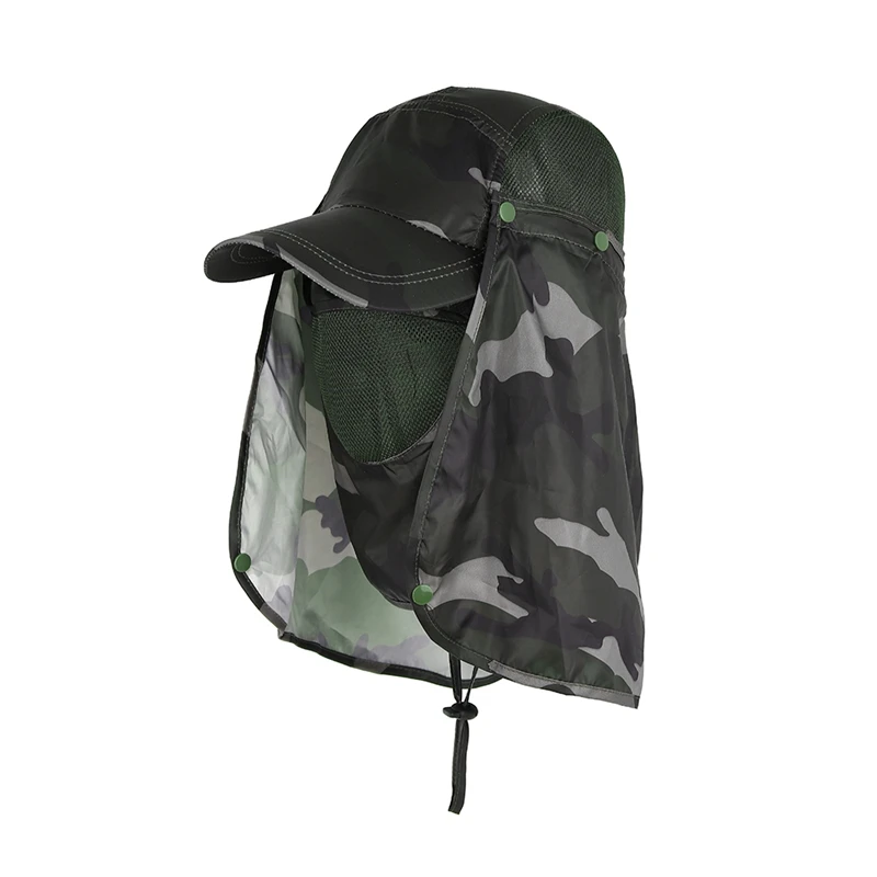 Description Picture 3 of itemMen Women Summer Sun Hat Fishing Cap Outdoor Cap Hiking Hat Camping Visor Hat Protection Face Neck Cover Sun UV Protect Cap