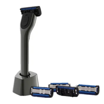 

TFLYSHAVE Manual Shaver Razor Blade for Men 5 Layer Razor Shaving Razor Blade Metal Knife Holder and Base