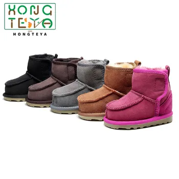 

Geanuine Leather Australia Shoes Baby Snow Boots for boys and girls Kids Snow Boots Sheepskin Real Fur Shoes Children 2020 new