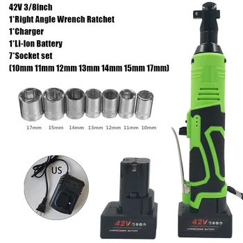 

42V 3/8inch Electric Cordless Ratchet Angle Drill Screwdriver W/ Battery Sockets Brand New And High Quality