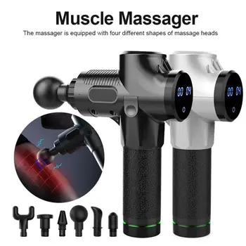 

6 /4 head LCD display Body Massage Gun Muscle exercises relaxation Electric Massager Gun relief pain Slimming Shaping Fascia Gun
