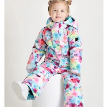 Зимняя одежда детский цельный лыжный костюм Лыжная куртка для сноуборда для девочек ветрозащитная водонепроницаемая верхняя спортивная одежда для детей