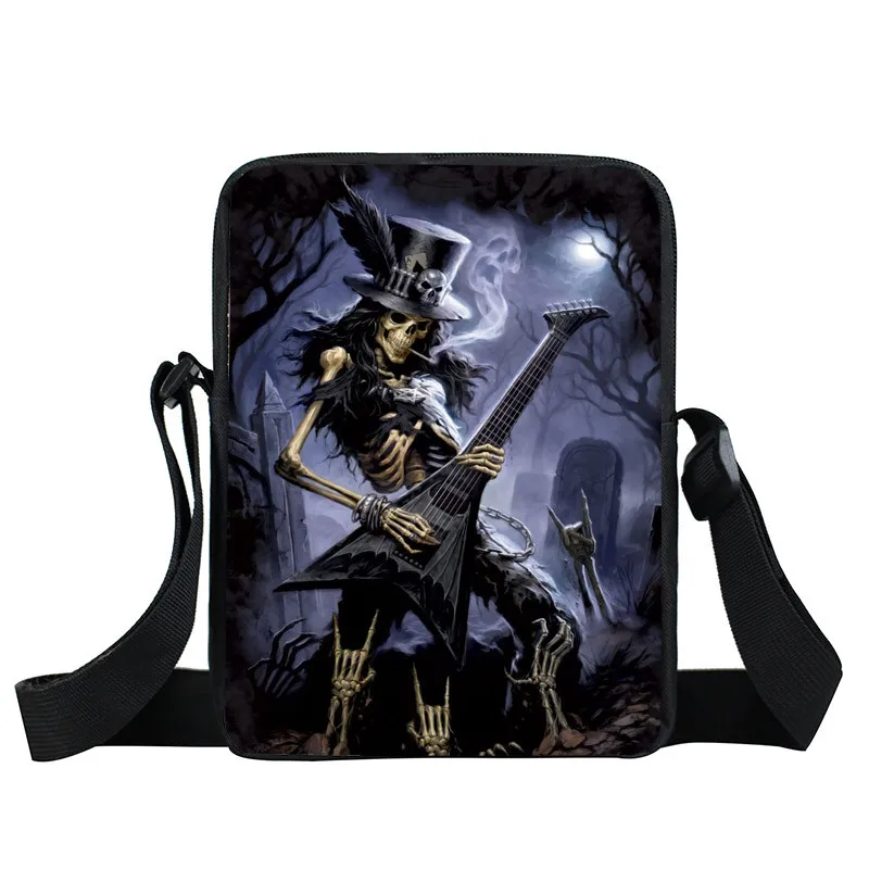 Темно-готический мешок для мальчиков и девочек, мини-сумка-мессенджер, женские сумки в стиле панк, Подростковая сумка на плечо с черепом, сумки через плечо для мужчин - Цвет: XKB KL14