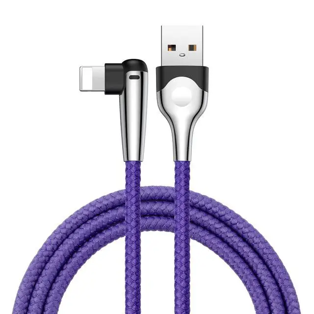 Usb-кабель Baseus Lighting для iPhone 11 Pro Max XS, XR, X, 8, 7, 6, 6 S, SE, 5, кабель для быстрой зарядки и зарядки, кабель для передачи данных на 90 градусов - Цвет: Синий