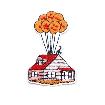 

100pcs/lot Flying House Dragon Patch Cartoon Embroidery Patch for Clothes Iron on Patch Creative DIY Accessories S128