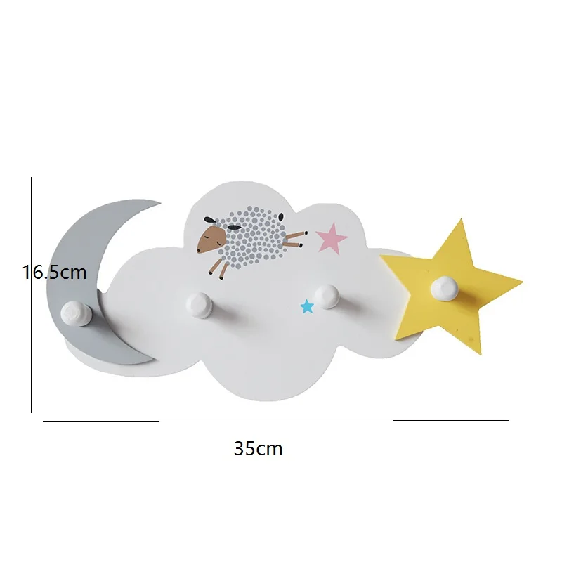 Креативная Деревянная звезда Луна облако форма настенный шляпа крючки для одежды полка подвесная вешалка домашний декор крыльцо пальто стеллаж для хранения с крючком