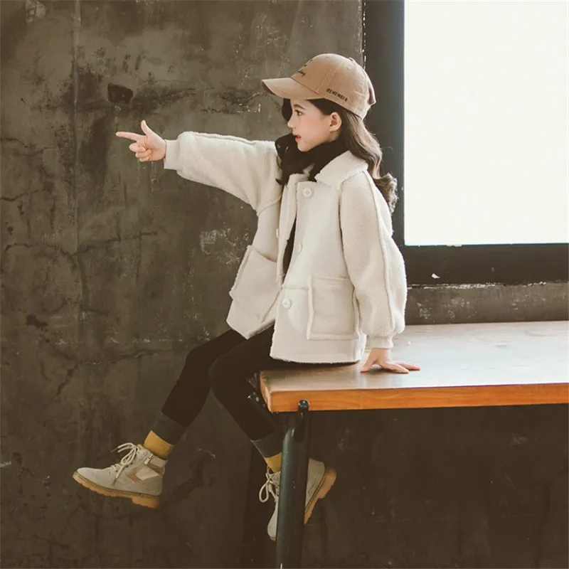 

Girls Woolen Cloth Coat 2019 Children Han Edition The Spring And Autumn Period And The New Fur Coats