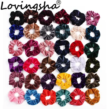 

LOVINGSHA Women Hair Accessories Ladies Velvet Hair Tie Striped Lady Scrunchies Ponytail Hair Female Girl Holder Rope FC131