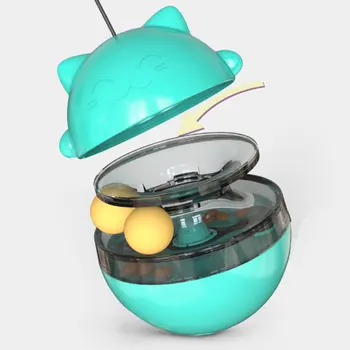 

Interactive Cat Toys Tumbler Leaking Food Ball With Teasing Wand Tumbler Funny Cat Stick Iq Treat Ball Turntable Toy Food Dispen