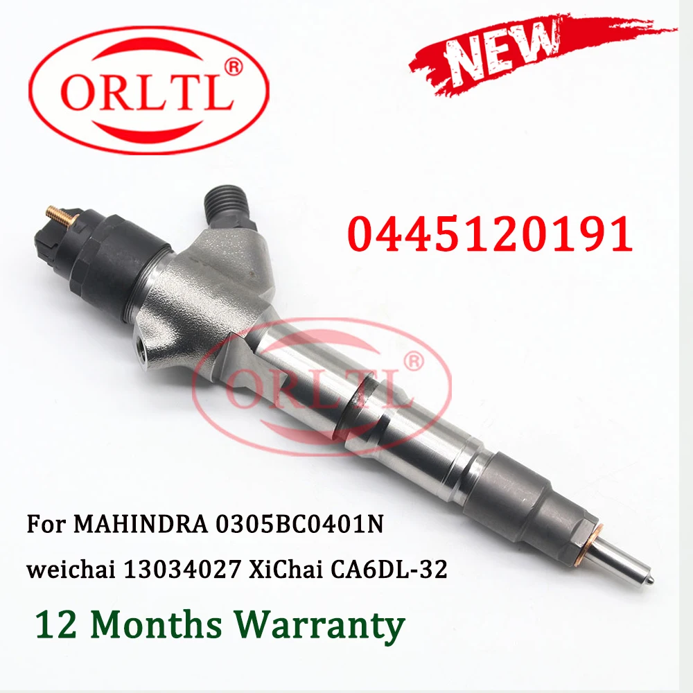 

ORLTL 0 445 120 191 Fuel Injector 0445120191 Common Rail Diesel Injector 0445 120 191 For MAHINDRA 0305BC0401N weichai 13034027