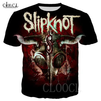 

Slipknot Tshirt Men Band T Shirt Hip Hop Tee Streetwear Anime Clothes Satan Goat 3D Print T-shirt Cool Women Mens Clothing Tops