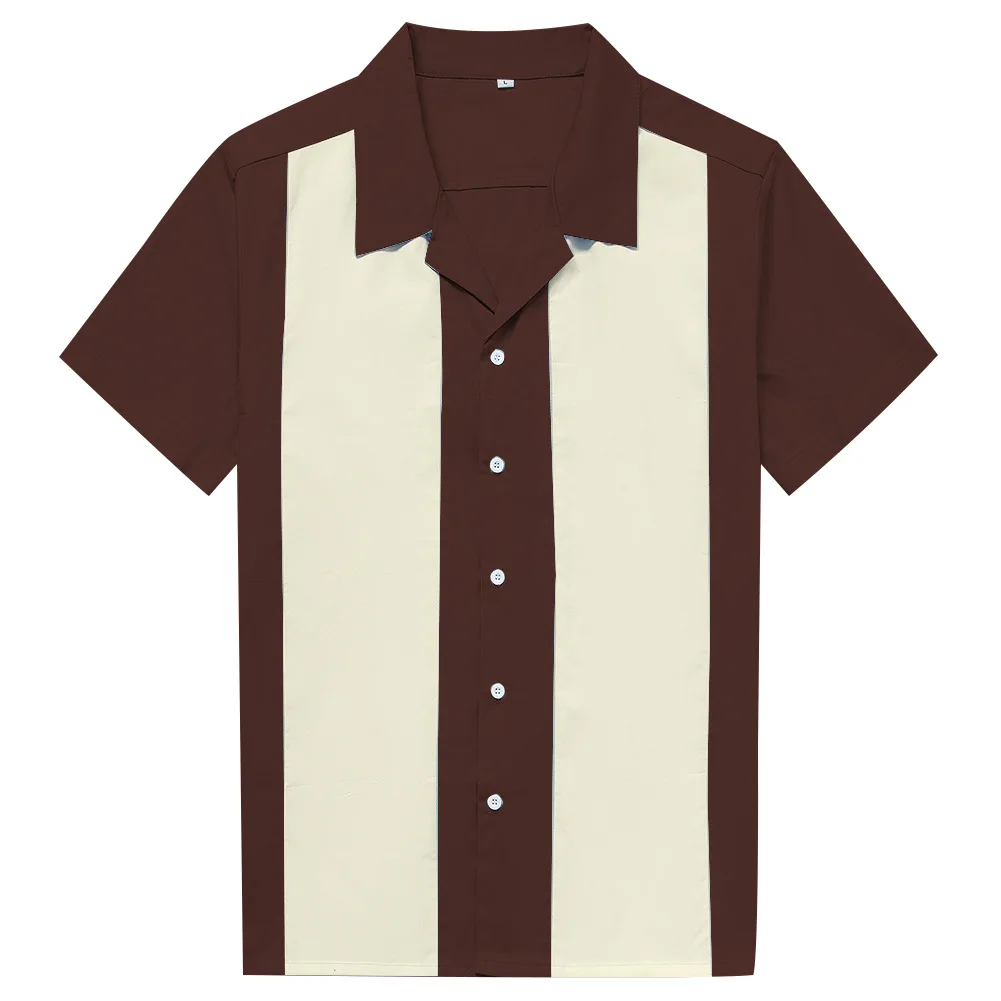 algodão bowling camisa do vintage