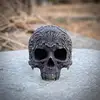 EYHIMD Unique Black Mens Flower Skull Ring 316L Stainless Steel Heavy Rings for Men Male Bijoux Punk Biker Fashion Party Jewelry ► Photo 2/3
