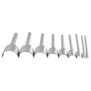 

9PCS Semicircle Punch Shallow Semicircle Punch C-Type Punch Belt Tail-Cutting Punch DIY Leather Tool 5-45mm