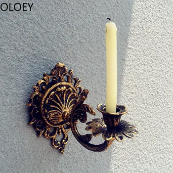 

Retro Metal Candle Holders Wall Iron Garden Candlestick Holder Courtyard Tealight Centerpieces Candelabros Centro De Mesa Bodas