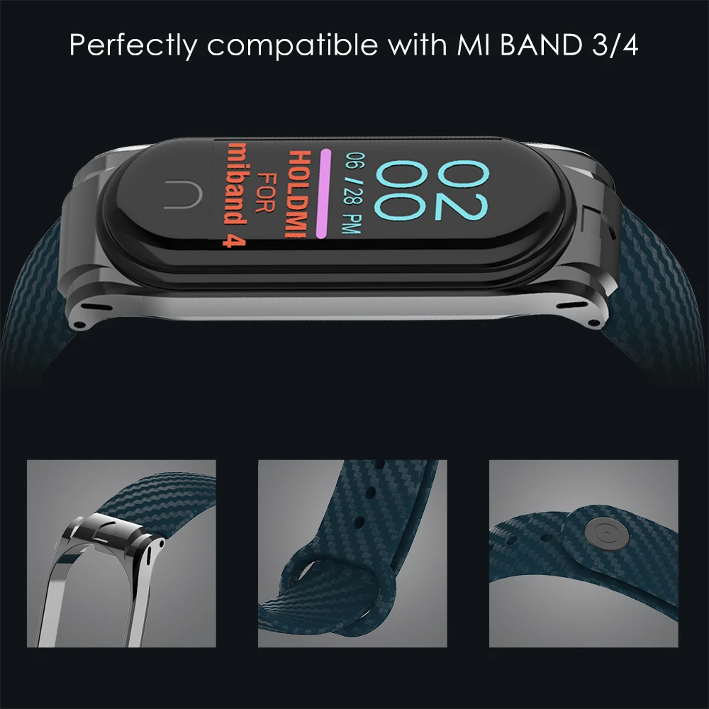 Yayuu силиконовый ремешок из углеродного волокна и ТПУ для Xiaomi mi Band 4, умный Браслет, умные аксессуары для mi Band 3, браслет на запястье