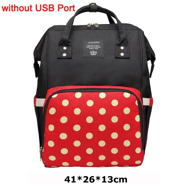 Модная USB сумка для подгузников для мам и мам, большой дорожный рюкзак для кормления, дизайнерская сумка для детских колясок, рюкзак для детских подгузников - Цвет: As picture