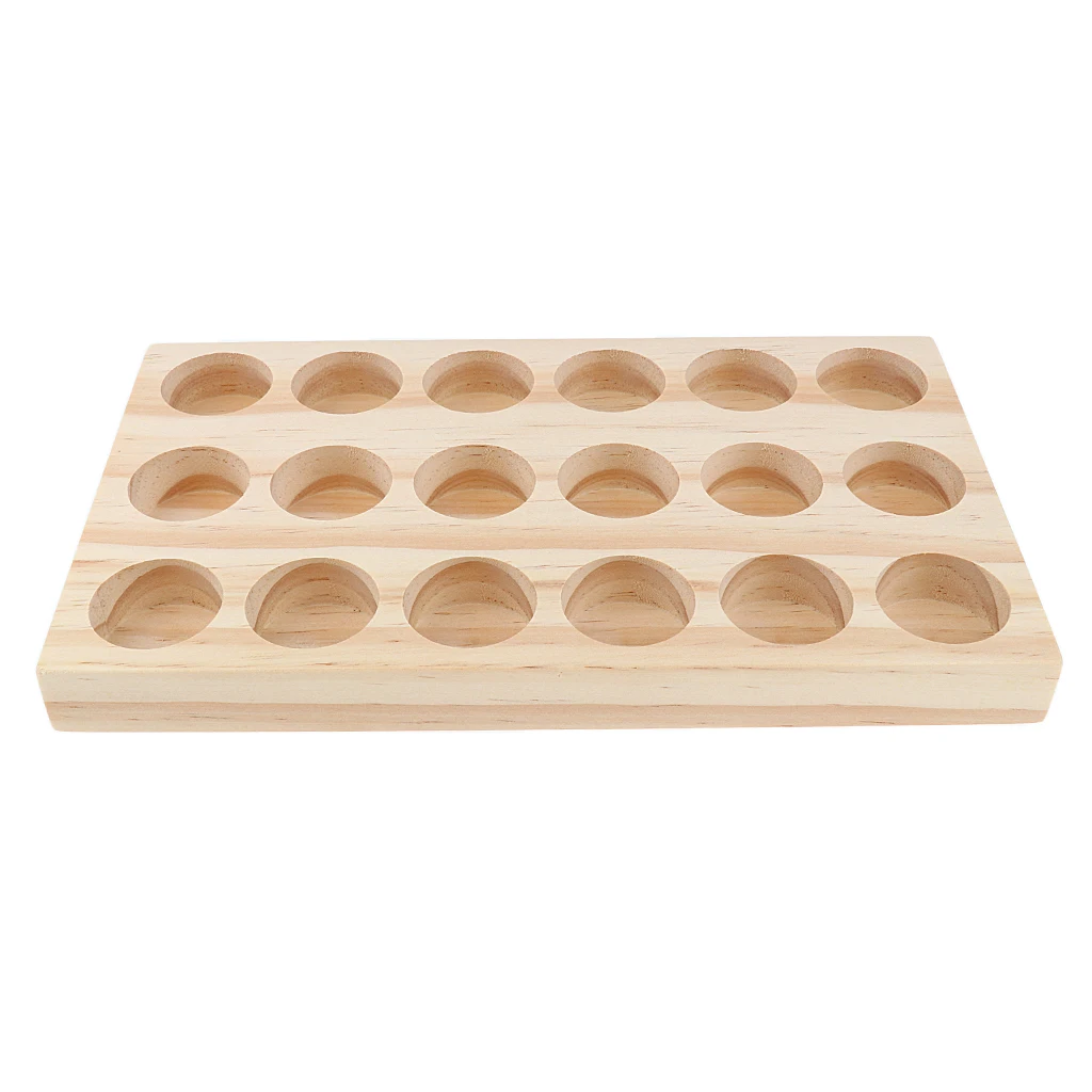 Premium Wood Essential Oil Displaying Rack DOUBLE LAYERS Organizer for 6/12/18 pcs 15ml Bottles Aromatherapy Perfume Rack Holder