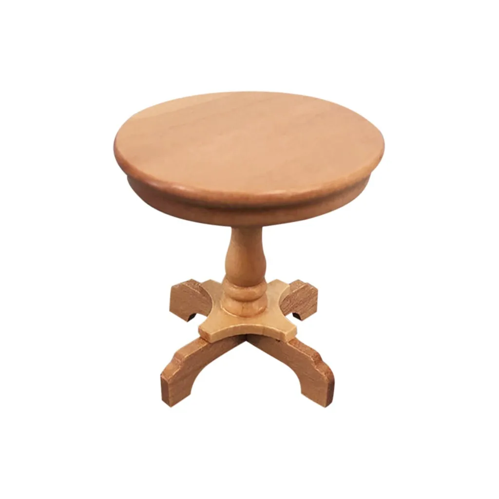 1:12 миниатюрная мебель для кукольного дома деревянный круглый столик Дети ролевые игры игрушка мини кукольный домик Карманный журнальный столик круглый стол