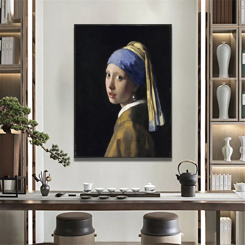 Vermeer настенная живопись на холсте Девушка с жемчужными сережками картина маслом принт настенный плакат для декора абстрактная декоративная живопись