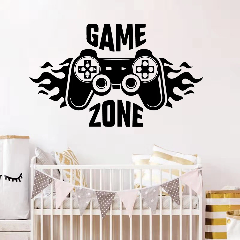 

Lovely Wallpaper Game Handle Wall Stickers Pared Game Zone Wall Vinyl Decal For Game Room Sticker Decoration Kids Decals Mural
