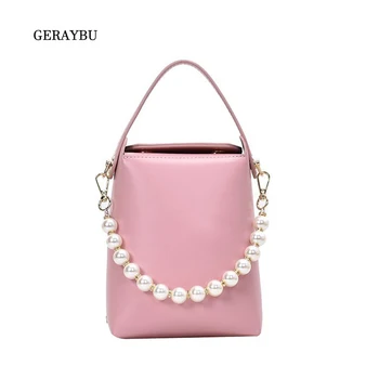

Women Shoulder Bag New Youth Handbag Small Fashion Ladies Messenger Bag Solid Color Female Square Bags With Pearl Decoration