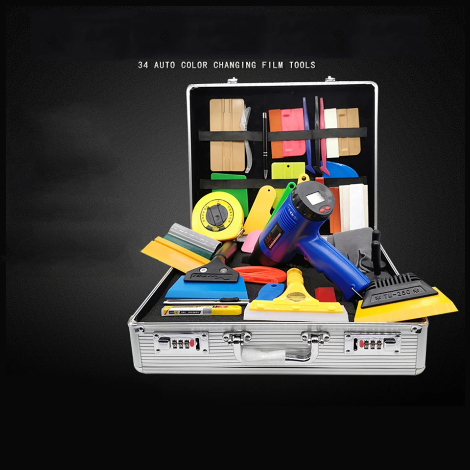 Vehicle Window Tint Tool Kit Car Glass Protective Film Wrapping Installation Set With Aluminum Case KDL-16