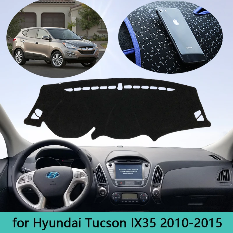 

Коврик для защиты приборной панели от светильник, накладка для приборной панели, настольное покрытие, коврики для Hyundai Tucson IX35 LM 2010 ~ 2015, украшение для автомобиля