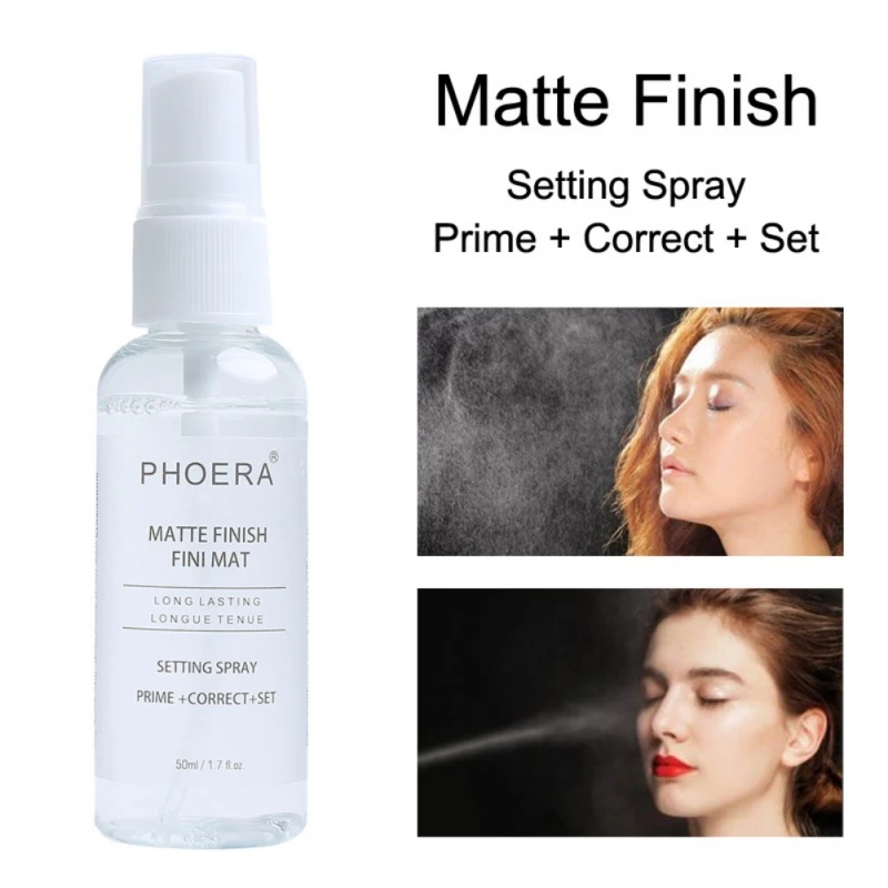 

50ml Natural Makeup Foundation Fix Base Spray Long Lasting Face Makeup Setting Spray Matte Finish Bottle Oil-control