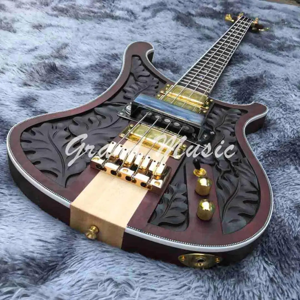 Изготовленный На Заказ корпус из красного дерева Lemmy Kilmister Ricken 4003 матовый резной