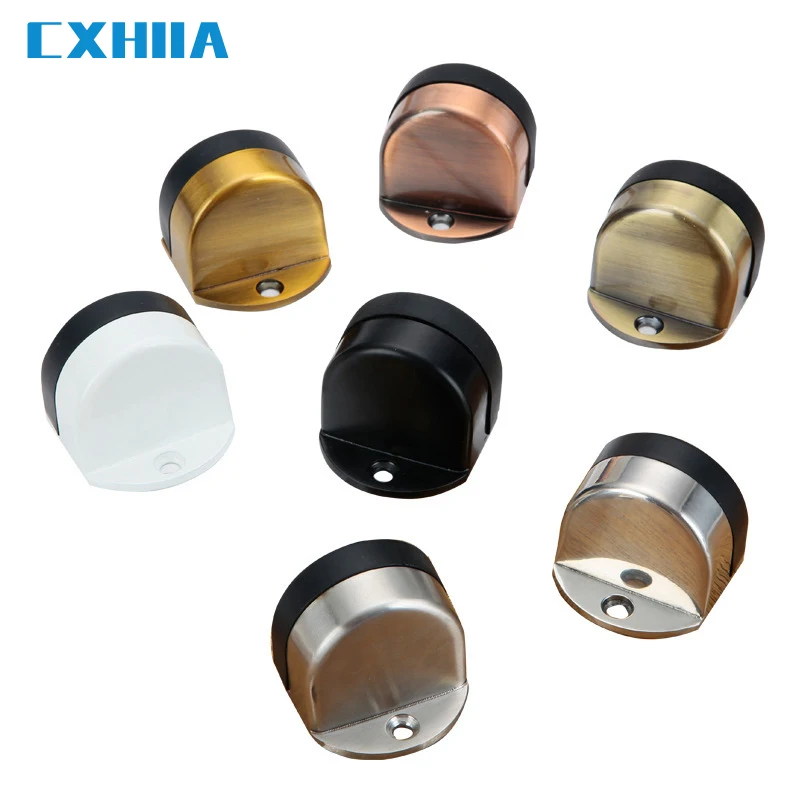 CXHIIA Stainless Steel Non Perforated Door Touch Bedroom Bathroom Invisible Anti-Collision Rubber Door Stop Stopper