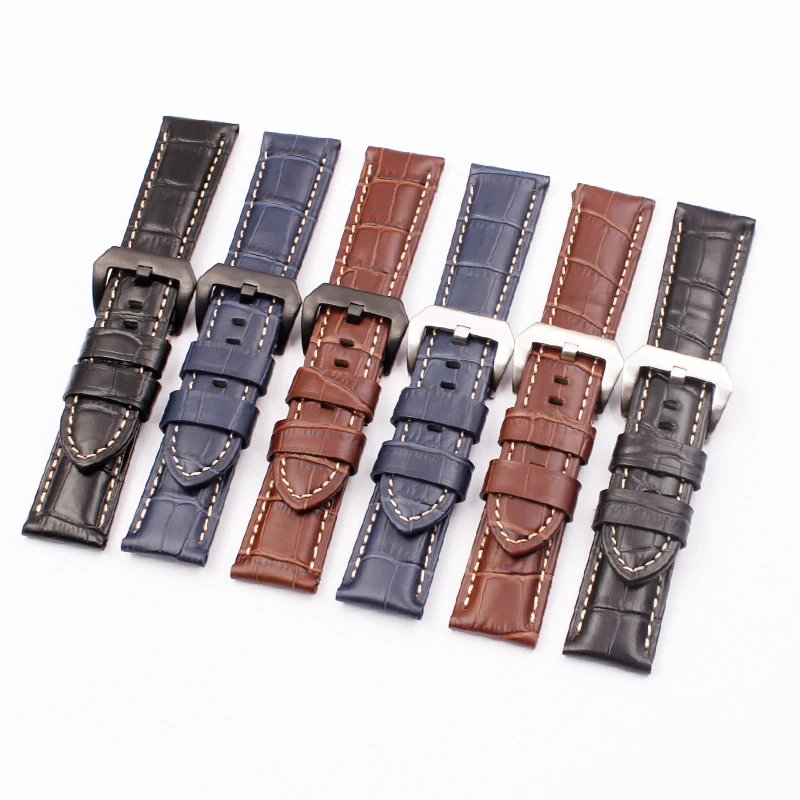 Watch Accessories Leather Strap Men Applicable to for Panerai Handmade 20 22 24 26mm | Наручные часы