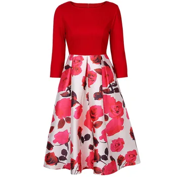 

Madam clothing OWLPRINCESS Autumn new women's rose printed big dress